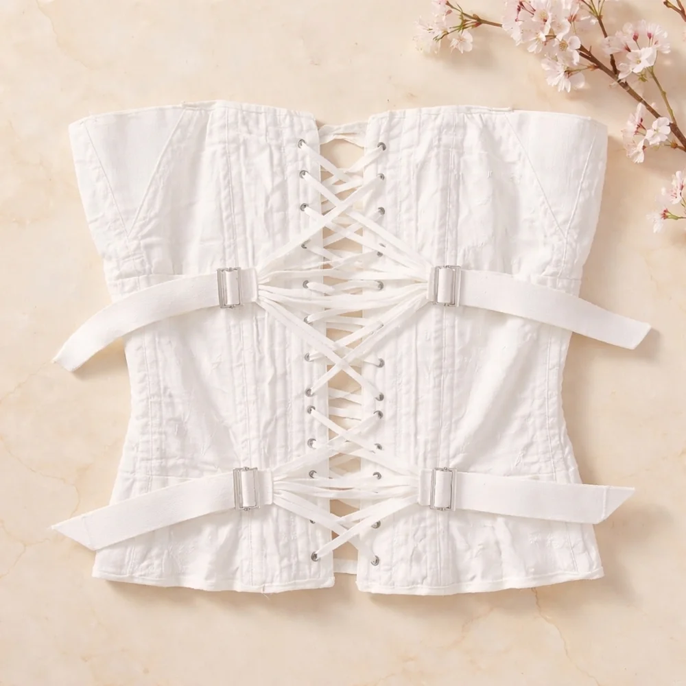 Vintage Sears Fan Corsette Gorgeous Lace Up Waist Trainer Support Cosplay